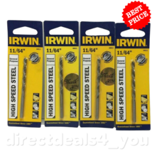 Irwin General Purpose High Speed Steel 11/64&quot;  Drill Bit #60511 Pack of 4 - £13.84 GBP