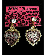 Betsey Johnson Gold Alloy XOX KISS Heart Dangle Post Earrings - $15.20 CAD
