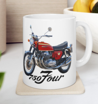 Honda CB750 Four Red Classic Japanese Motorcycle Biker Coffee Mug - £11.39 GBP