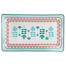 Gibson Home Village Vines 10.6 Inch Fine Ceramic Rectangular Platter in Multi - $30.56