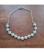 Light Blue Green Amazonite and Sterling Silver &quot;Coin&quot; Charms - $32.95