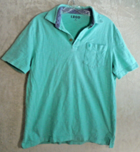 IZOD Men&#39;s Polo Golf Polo Shirt Size Medium Turquoise Green Short Sleeves Logo - £5.15 GBP