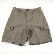 Chaps Cargo Shorts Herren 38 Beige Brown Khaki Taschen über Knie Baumwolle - $11.86