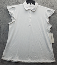 Walter Hagen Golf Performance Polo Shirt Women&#39;s XL White Flutter Sleeve... - $566.97 MXN