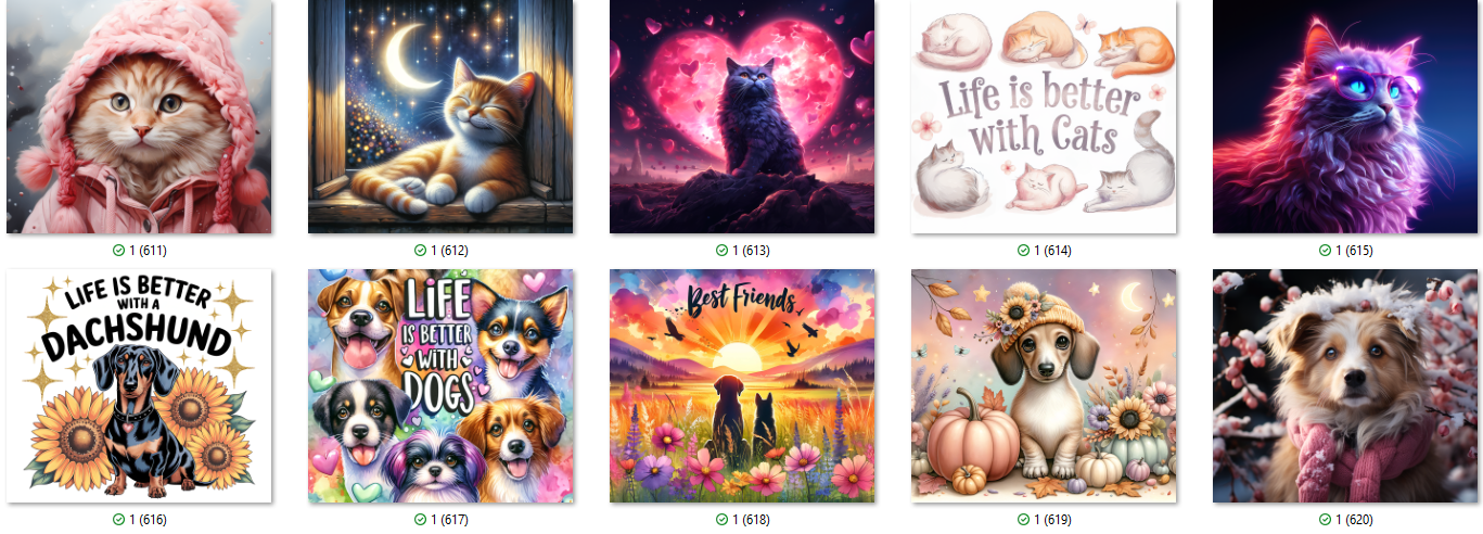 Cat & Dog Sublimation Ready To Press Transfer Prints Bundle Of 10 Transfer Desig Item image 7