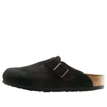 BirkenstockBoston Soft Footbed Suede Leather Sandals 'Black' - US SIZES - $169.00