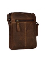 Adam Burke Leather Crossbody Pouch Messenger Travel Bag Brown Back to   ... - $39.59