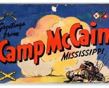 Grande Lettera Greetings From Camp Mccain Mississippi Ms Lino Cartolina R14 - $55.28