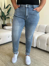 Judy Blue Full Size High Waist Cuff Hem Skinny Jeans - £43.63 GBP