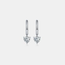 1 Carat Moissanite 925 Sterling Silver Heart Earrings - £51.60 GBP