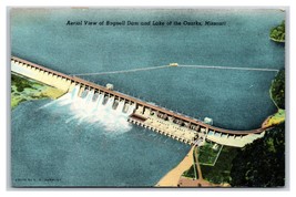 Aerial View Bagnell Dam Ozarks Missouri MO UNP Linen Postcard N19 - £1.51 GBP