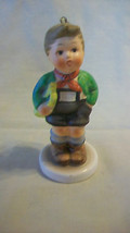 SCHMID COLLECTIBLE FIGURINE, BOY WITH HORN, 1983 FIRST EDITION - $30.00