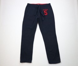 Vintage Abercrombie &amp; Fitch Mens XL Faded Spell Out Heavyweight Sweatpants Blue - £42.80 GBP