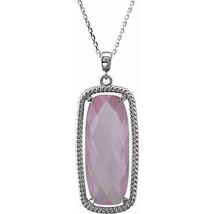 Sterling Silver Rose Quartz Rope Necklace - £238.45 GBP