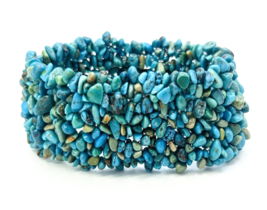 Turquoise Chip Wide Stretch Bracelet - £23.46 GBP
