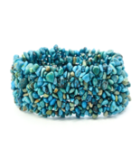 Turquoise Chip Wide Stretch Bracelet - £23.79 GBP