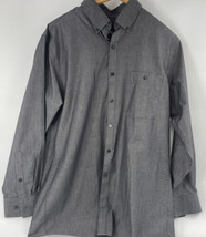 Van Heusen Studio Mens Slim Fit Long Sleeve Solid Gray Shirt 15-15.5  32/33 EUC  - £17.40 GBP