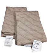 Throw Pillow Covers 18&quot; X 18&quot; Set of 2 Textured Linen Solid Moonlight Tan - £9.48 GBP