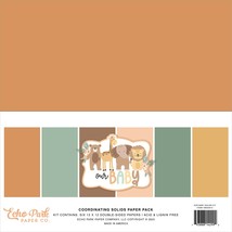 Echo Park Double-Sided Solid Cardstock 12&quot;X12&quot; 6/Pkg-Our Baby, 6 Colors - £10.89 GBP
