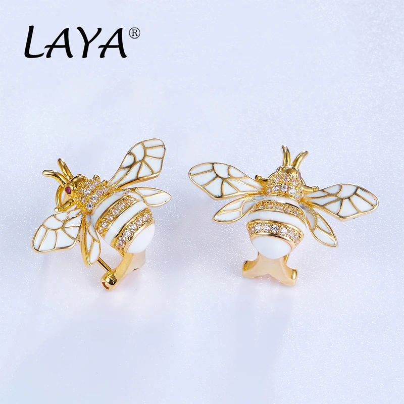 Silver Earrings For Women Pure 925 Sterling Silver High Quality Zirconia bees Fi - £41.58 GBP