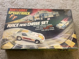 Vintage Matchbox Speedtrack Race and Chase Set w Box &amp; Cars untested Slo... - $59.35