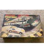 Vintage Matchbox Speedtrack Race and Chase Set w Box &amp; Cars untested Slo... - £46.70 GBP