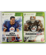 2 x XBOX 360 Madden NFL 12 ( Microsoft Xbox 360, 2011 ) NCAA Football 20... - $15.83