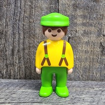1990 Playmobil 2 3/4" Tall Figure Farm Farmer With Suspenders And Hat - $5.82