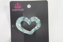 Paparazzi Hair Clip (new) HEART NOT TO LOVE - BLUE HAIR CLIP - £6.70 GBP