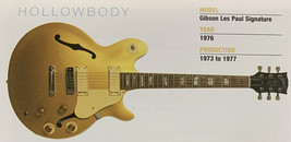 1976 Gibson Les Paul Signature Hollow Body Guitar Fridge Magnet 5.25"x2.75" NEW - $3.84