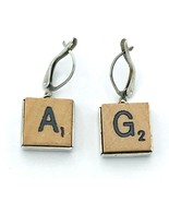 Vintage Signed Sterling Silver 925 Scrabble Letter Dangle Earrings Lette... - $21.78