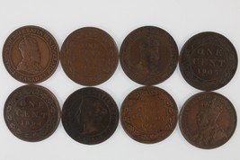 1888-1919 Canada Large Cent 8-coin Set Bronzo Elisabetta George Edward - £46.26 GBP