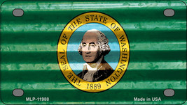 Washington Corrugated Flag Novelty Mini Metal License Plate Tag - £11.72 GBP
