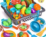 54Pcs Kids Play Kitchen Pretend Play Accessory Toy Set, Play Plates And ... - $50.34