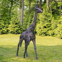 Zaer Ltd. 9 Ft Tall Mommy and 7 Ft Tall Baby Giraffe Iron Garden Statues... - £1,636.43 GBP+