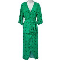 Zara Green Brown Polka Dot Midi Skirt Half Sleeve Top Set size S Blogger... - $61.66
