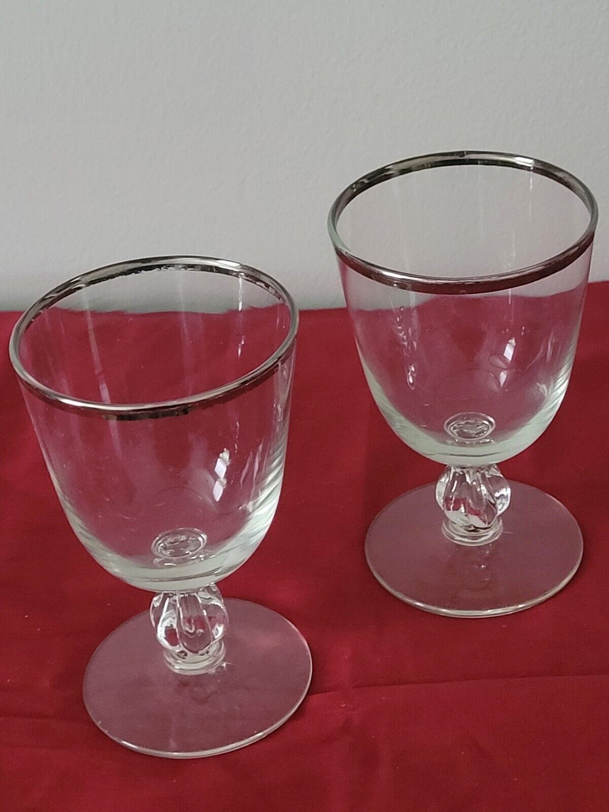 Primary image for Vintage Libbey Glass water glasses 3003-15 Set of 2 Platinum
