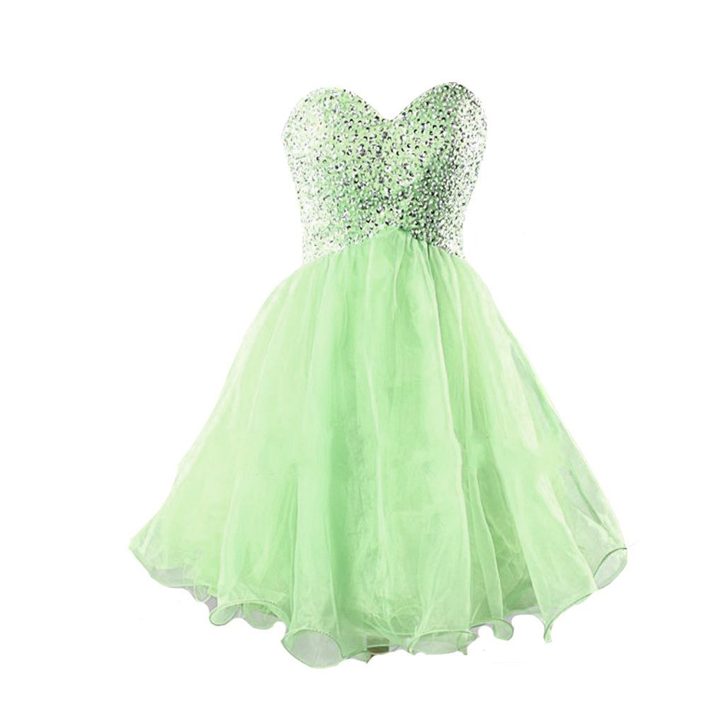 Kivary Women's Short Organza Beaded Sweetheart Corset Party Prom Cocktail Homeco