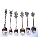  6 Vintage Silver Collectible Spoons France Holland Venice Bangkok Washi... - £31.16 GBP