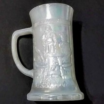 Federal Iridescent Glass Beer Mug Stein White Cup MCM VTG Pearlized Bar ... - £7.76 GBP