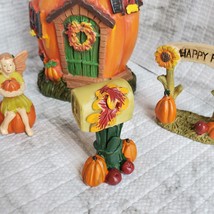 Fall Fairy Garden Set, Pumpkin Fairy House, Tiny Gnome Hut, Autumn Fairy Decor image 7