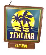 Vintage Tiki Bar Open Light Up Bar Lighted Sign 10&quot; x 11 5/8&quot; Lamp Hawaiian - €41,67 EUR