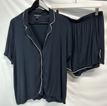 Banana Republic Navy Blue PJ’s 2 Pc Set Super Soft Shorts &amp; Top L - £10.09 GBP