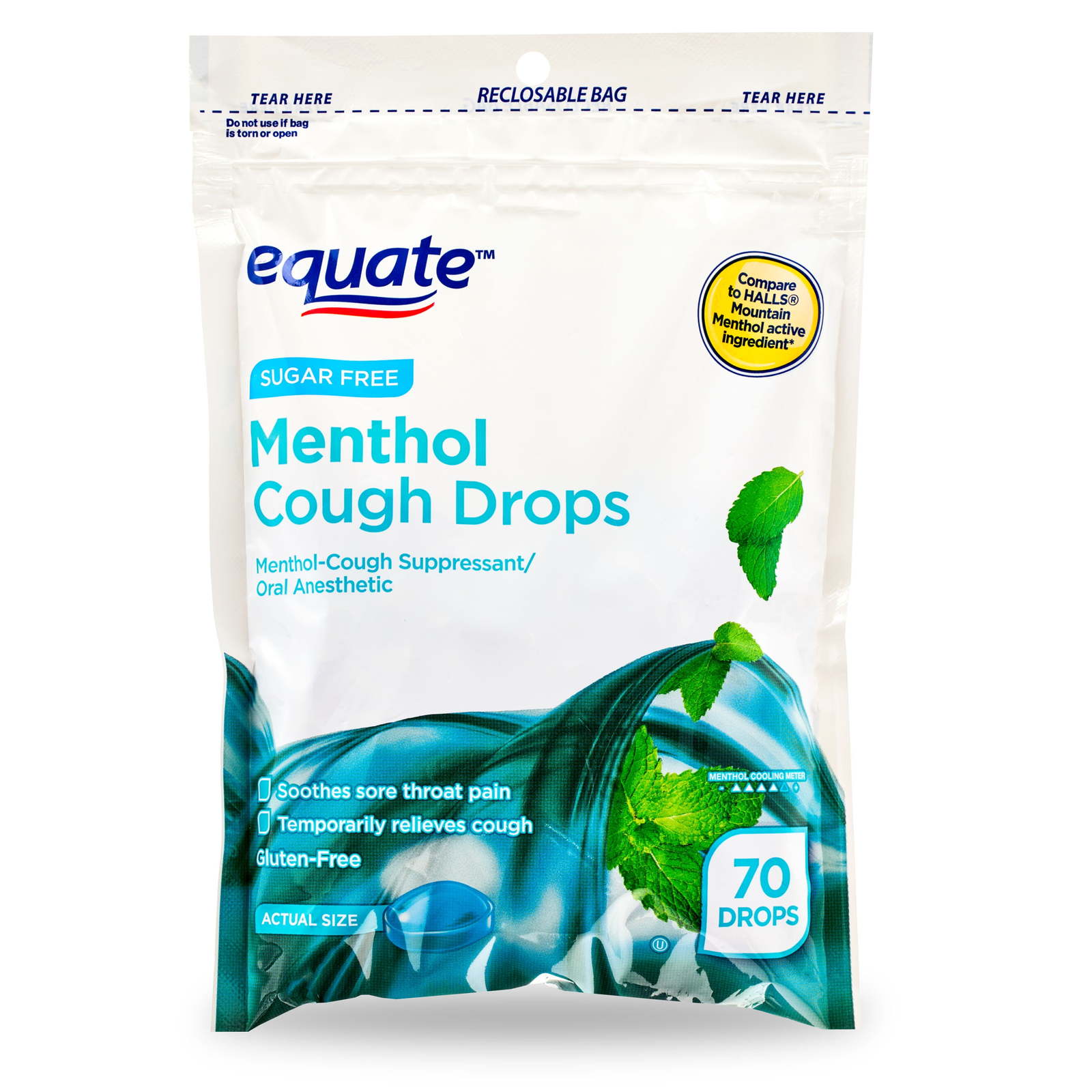 Equate Sugar Free Menthol Cough Drops – 70 Count, Menthol Flavor - $9.99