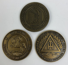 3 X York Rite Freemasonary Cryptic Masonic 100 Years Riverside California Coin - £39.04 GBP