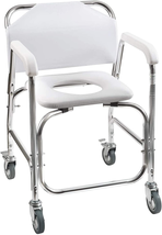 Rolling Bathroom Wheelchair for Handicap, Elderly, Injured or Disabled, ... - £162.14 GBP