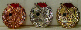Vintage Comblock Eastern European Army Infantry Badge Set Copper Silver Gold - £14.15 GBP
