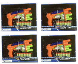 4 Pack Air Force Quick Fire Air Blaster Toy Soft Dart Gun w/ Darts Orange/Green - £26.23 GBP