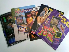 Pinball FLYERS Lot Of 5 Original Games Revenge From Mars Police Force Playboy 58 - £28.15 GBP