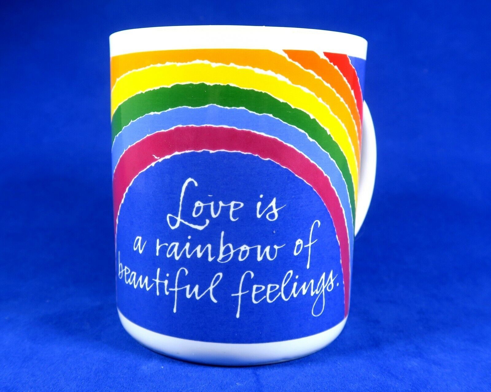 Hallmark "Love is a Rainbow" Coffee Mug Pride Ceramic Cup Vintage - £11.75 GBP